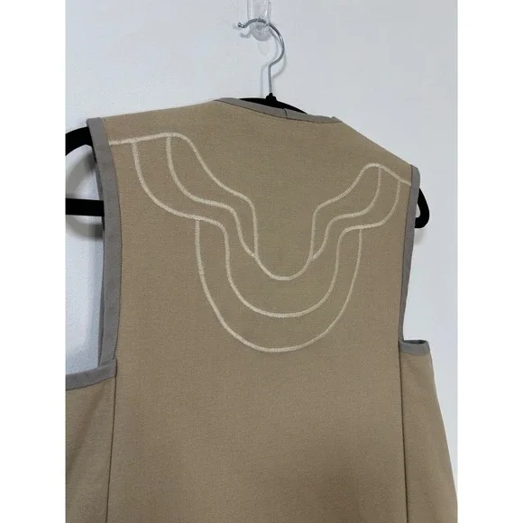 Vintage G. Girvin Seattle Silk Reversible Vest Women's Neutral Applique